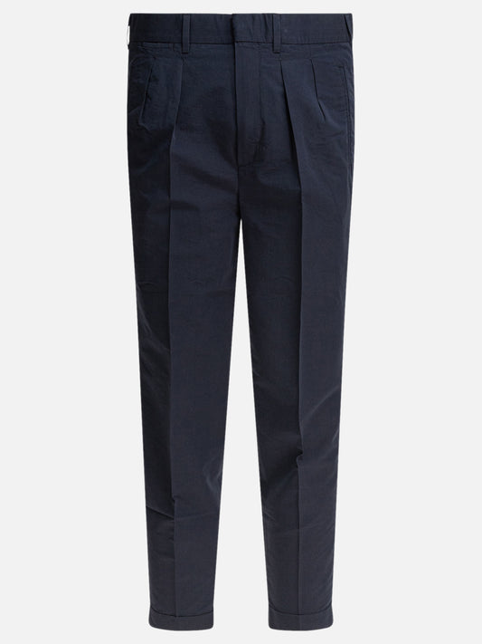 Tom Ford Pantaloni in popeline con doppie pinces 19168811_31 Blue 1