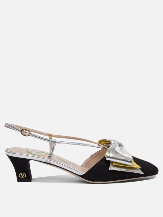 Valentino Garavani Décolleté slingback "Bowow Moirè 45 mm" 17419593_38 Black 1