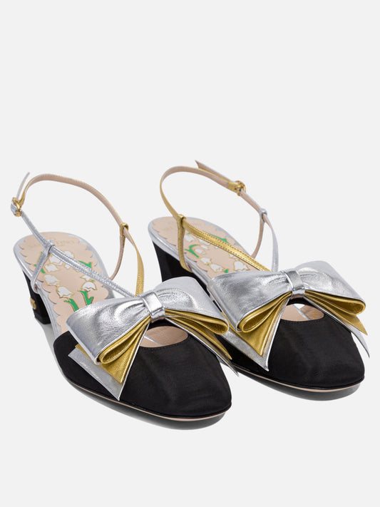 Valentino Garavani Décolleté slingback "Bowow Moirè 45 mm" 17419593_38 Black 2