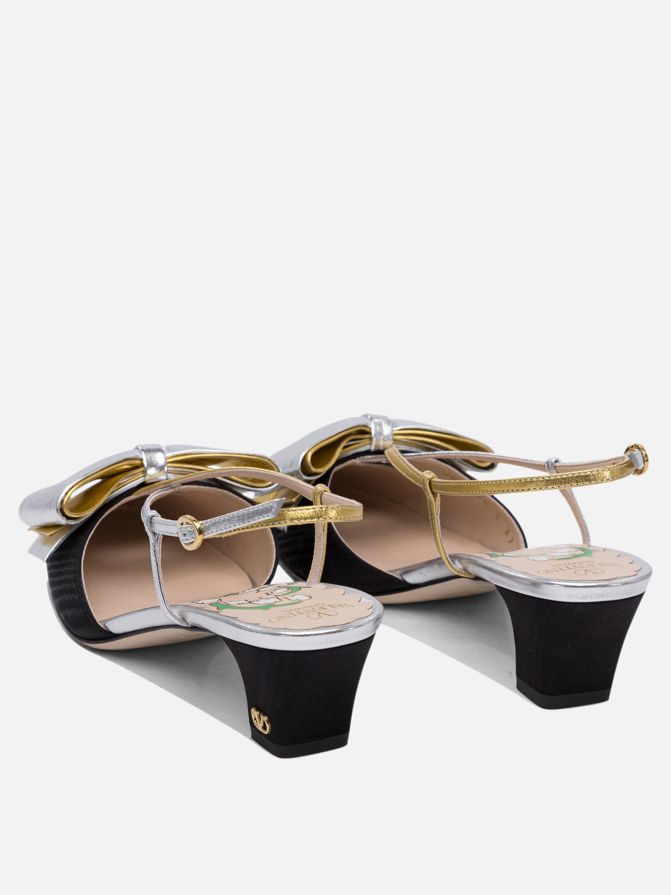 Valentino Garavani Décolleté slingback &quot;Bowow Moirè 45 mm&quot; 17419593_38½ Black thumbnail_4