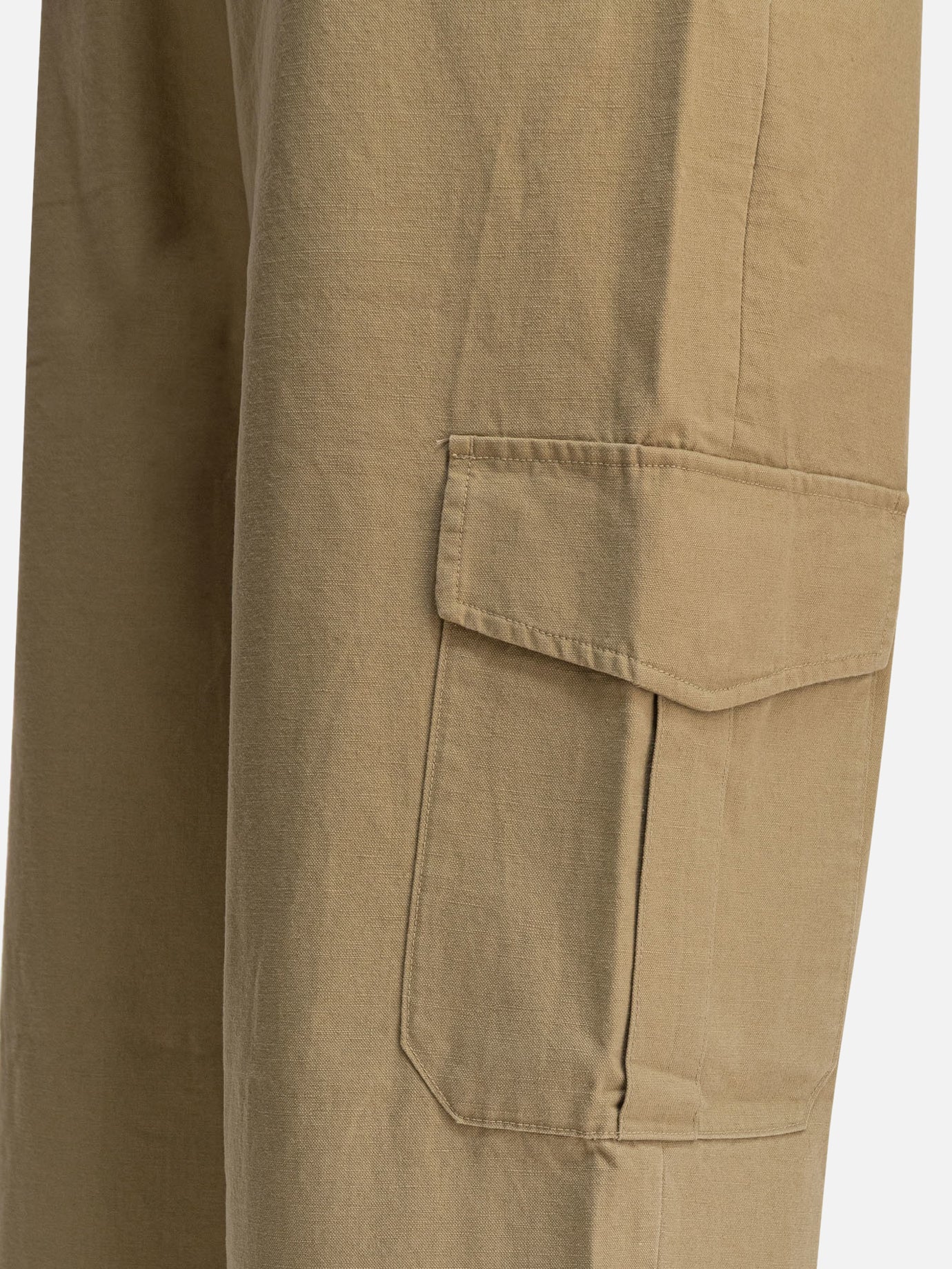 Cotton and linen cargo trousers