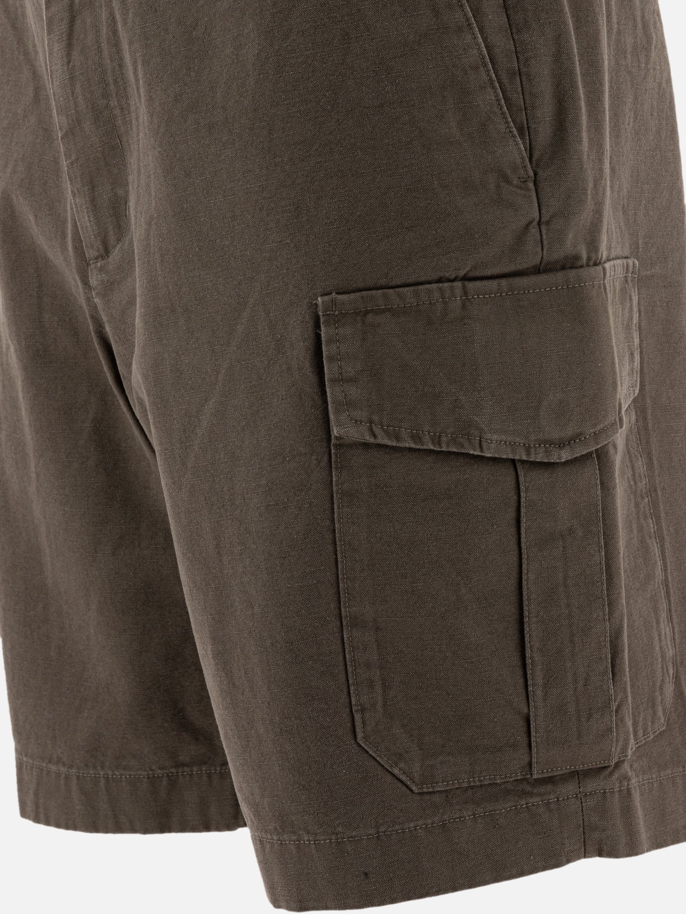 Vince Short cargo in cotone e lino 12891926_31 Green thumbnail_4