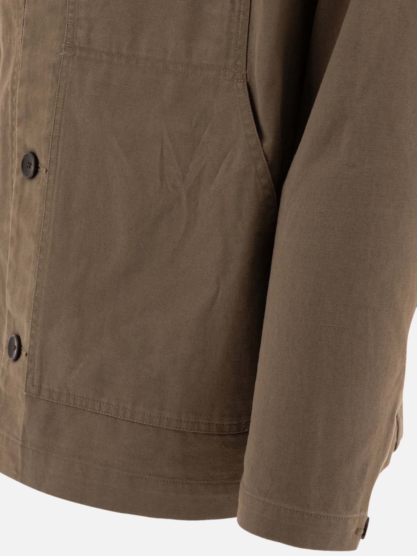 Vince Cotton and linen utility jacket 10543522_S Green thumbnail_4