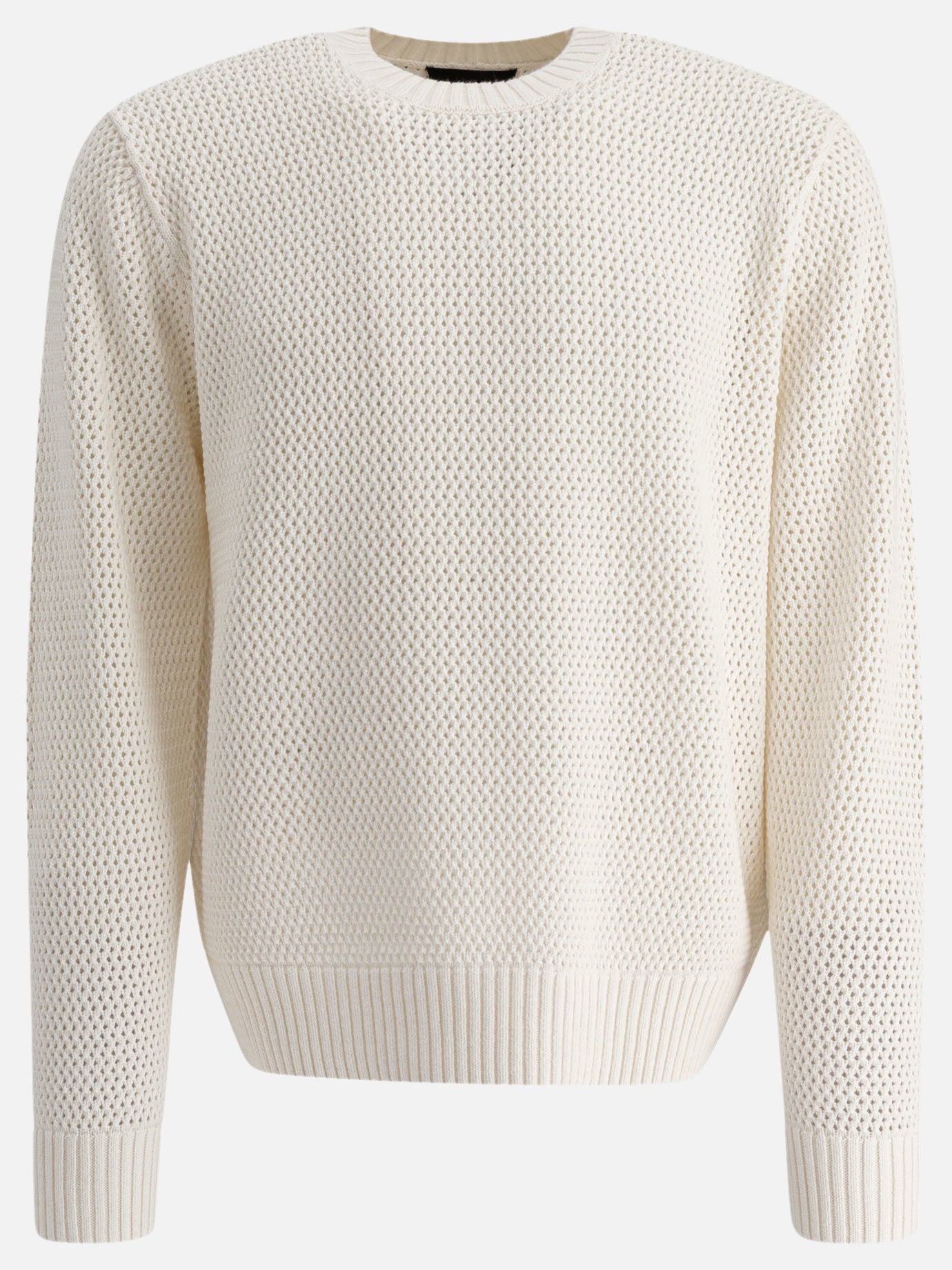 Vince Perforated crew neck sweater 15011121_M White thumbnail_1