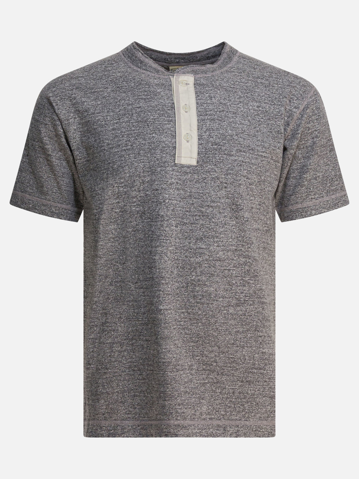 Buzz Rickson's Cotton T-shirt with buttons Grey