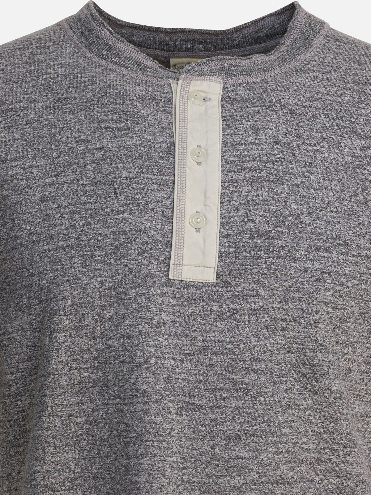 Buzz Rickson's Cotton T-shirt with buttons Grey