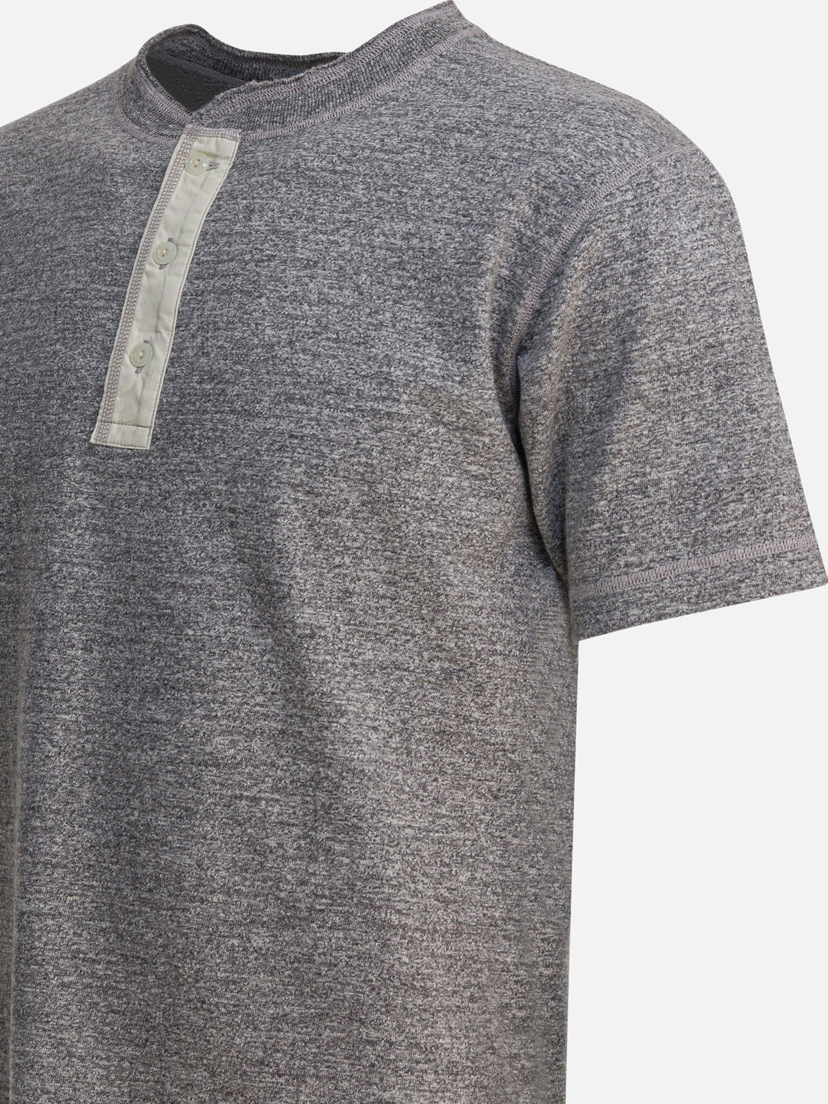 Buzz Rickson's Cotton T-shirt with buttons Grey