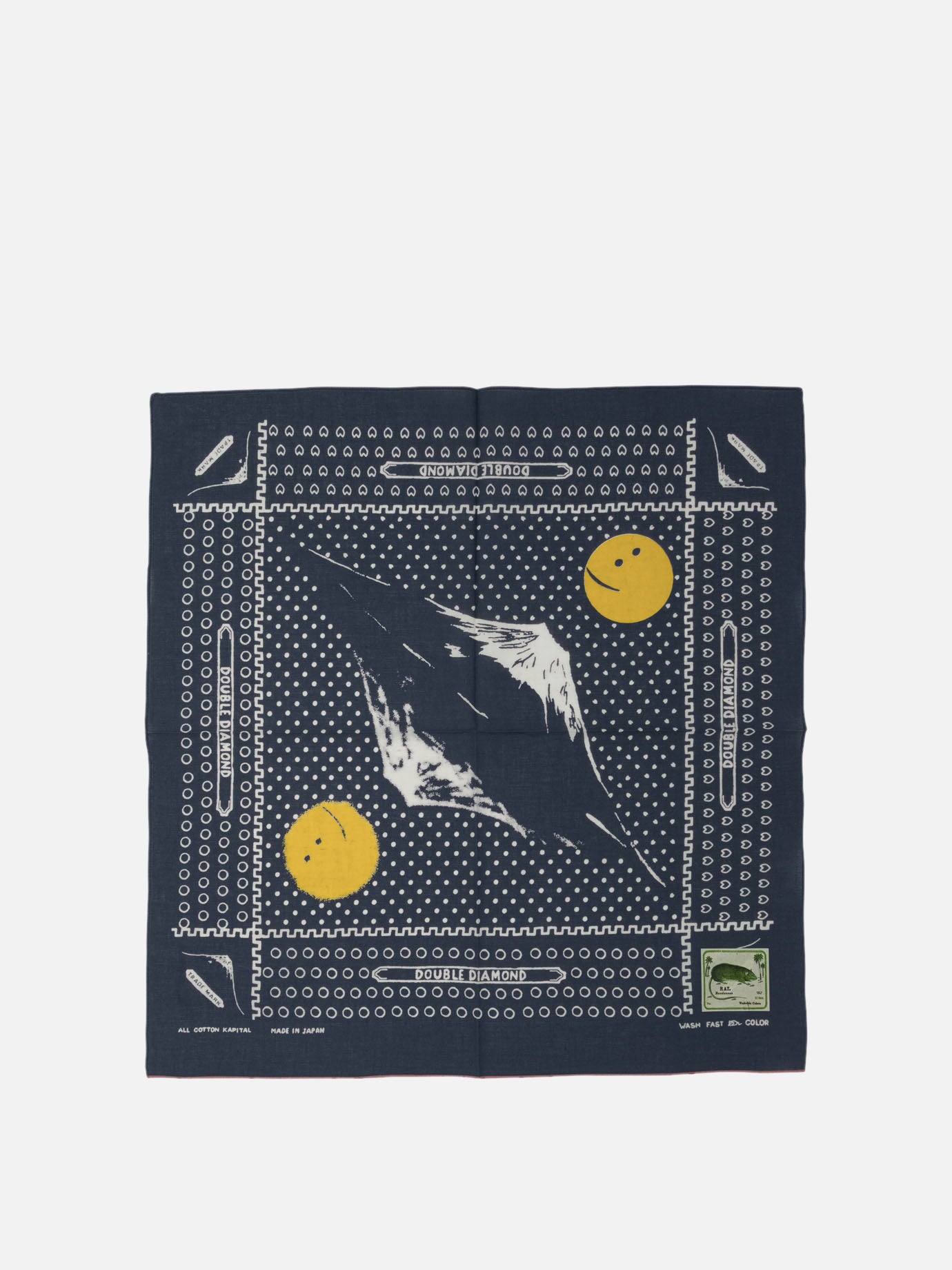 KAPITAL "Fastcolor Selvedge" scarf Blue