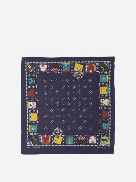 KAPITAL "Kachina & Peckish Rainbowy" Scarf Blue

