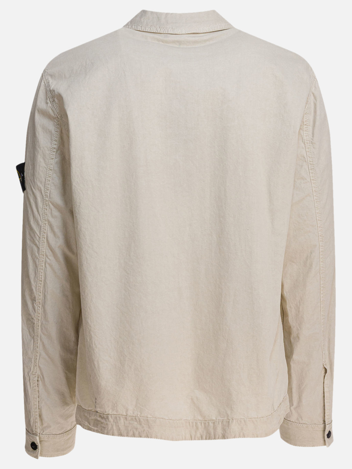 Stone Island Organic cotton canvas overshirt jacket Beige
