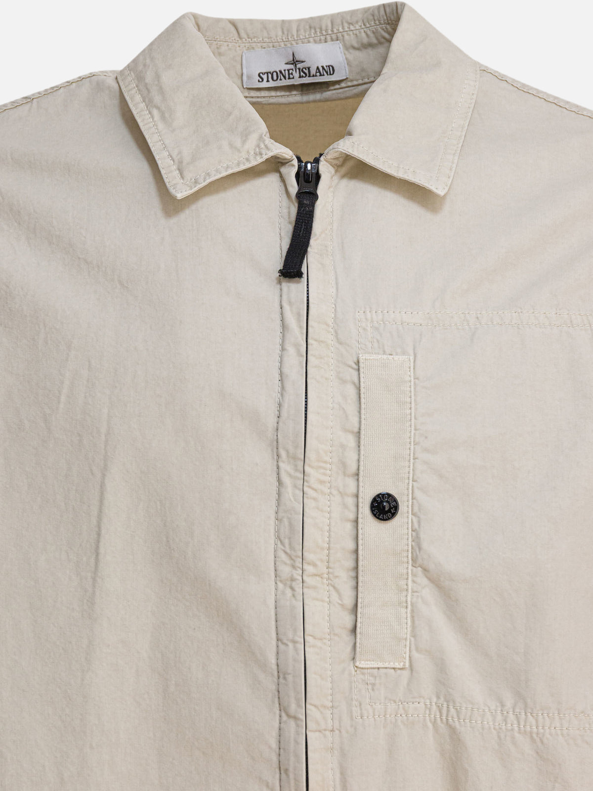 Stone Island Organic cotton canvas overshirt jacket Beige - VIETTI