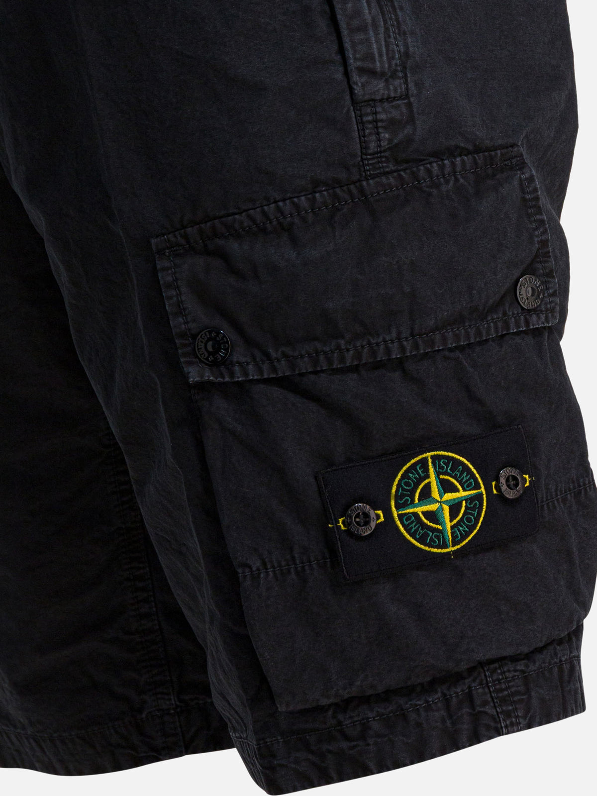 Stone Island "Old" effect cargo bermuda shorts Black