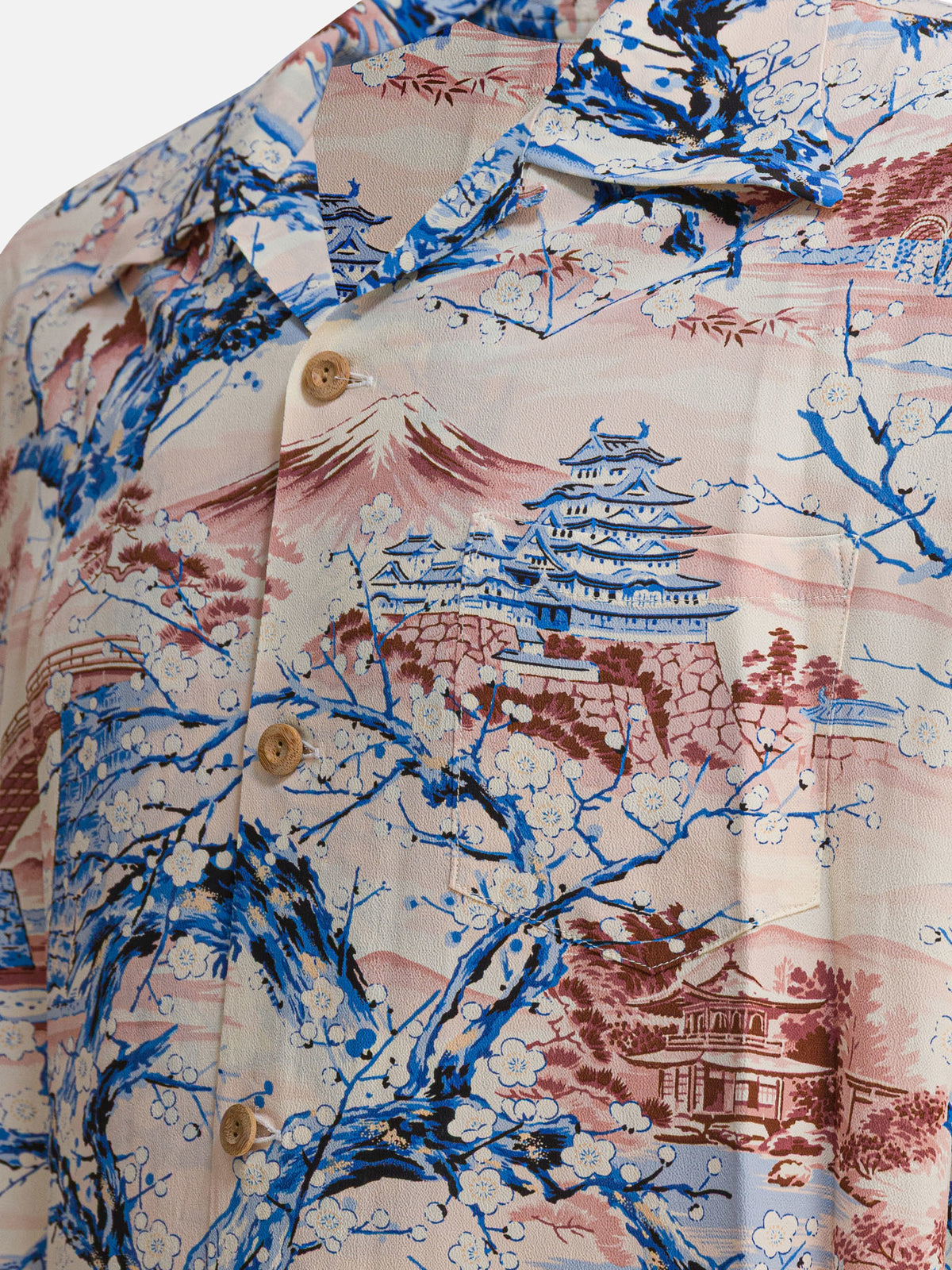 Sun Surf "Scenery of Japan" shirt Light blue