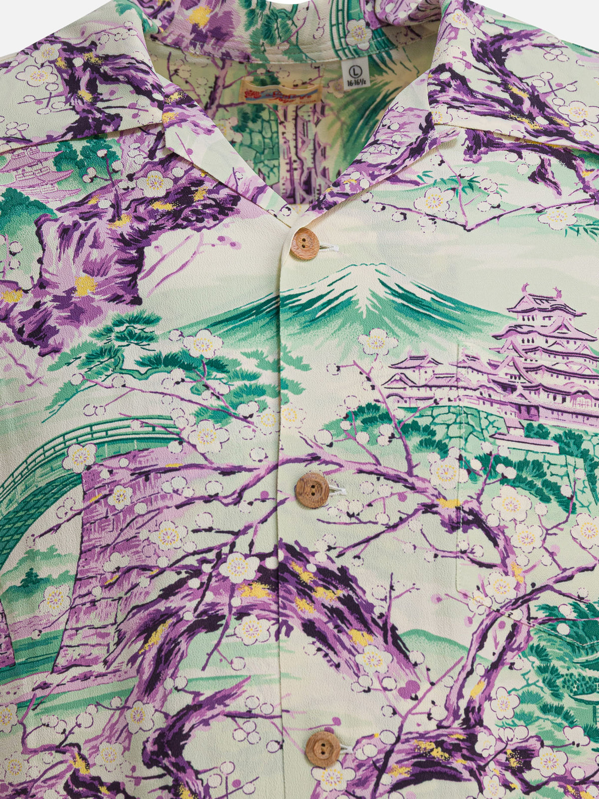 Sun Surf "Scenery of Japan" shirt Green - VIETTI