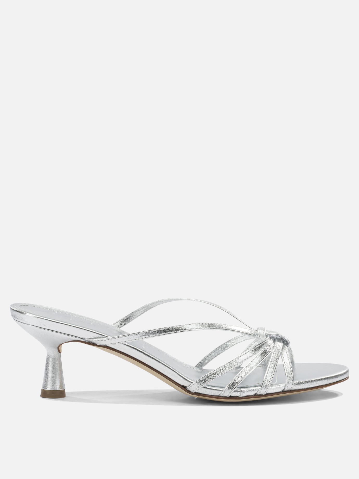 Heeled sandals 100% nappa leather - 100% cow leather  Silver - Aeyde Women | PDP | VIETTI Online Store | Zoom-Modal
