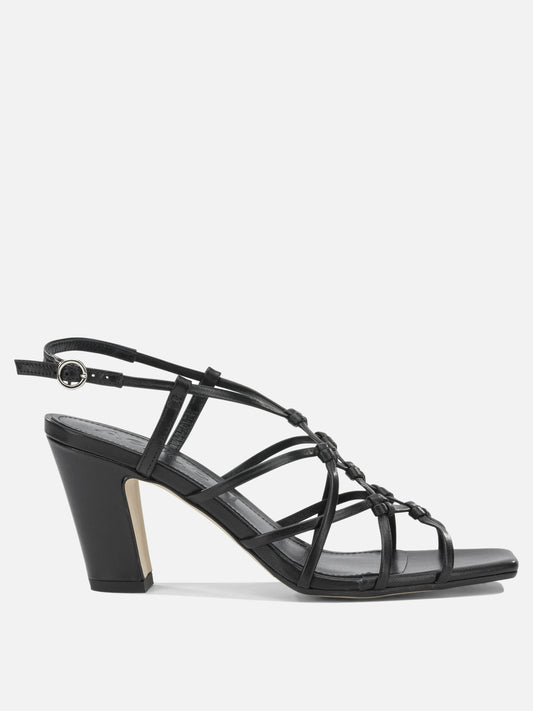 Sandali con tacco 100% laminated nappa leather - 100% cow leather  Nero - Aeyde Donna | PLP | VIETTI Online Store 

