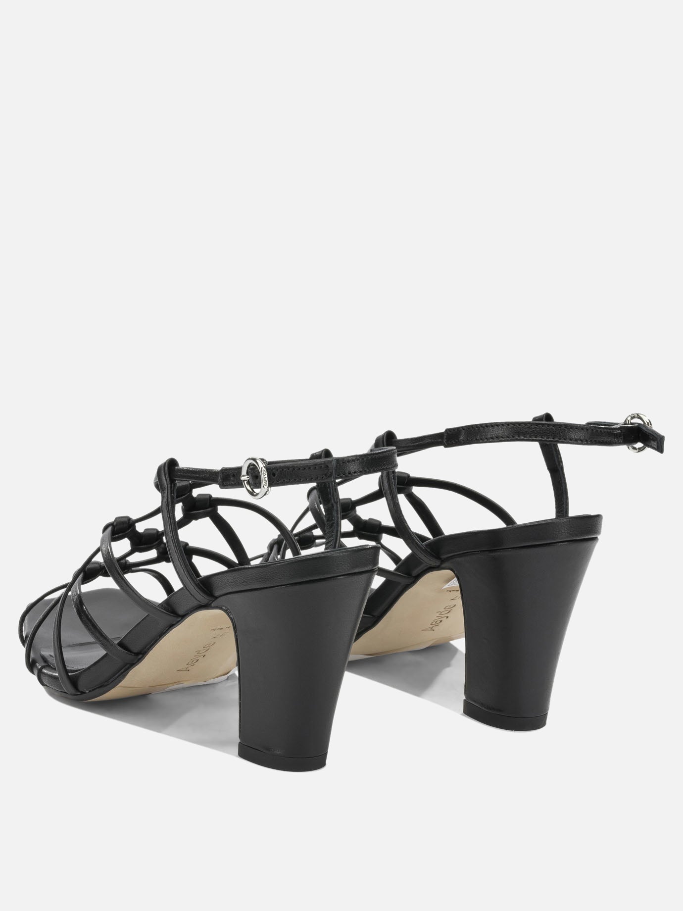 Heeled sandals 100% laminated nappa leather - 100% cow leather  Black - Aeyde Women | PDP | VIETTI Online Store | Zoom-Modal_4
