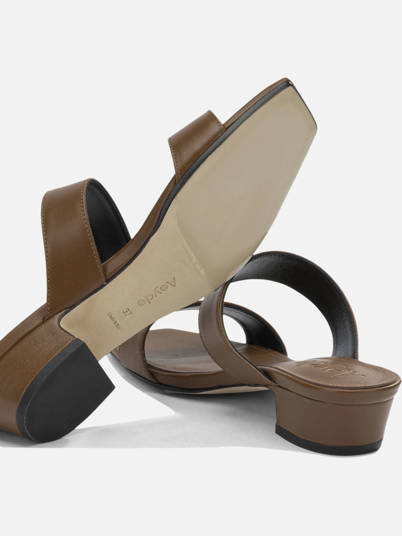 Heeled sandals 100% nappa leather - 100% cow leather  Brown - Aeyde Women | PDP | VIETTI Online Store | thumbnail_5