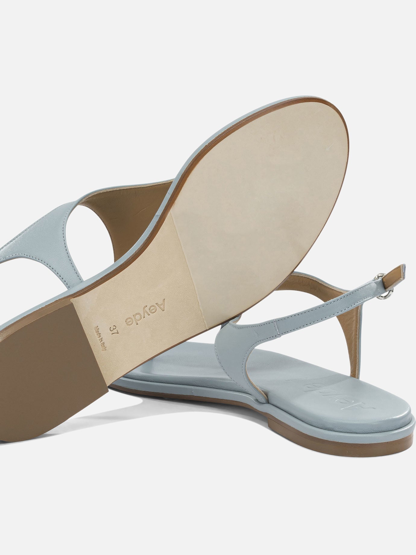 Flat sandals 100% nappa leather - 100% cow leather  Light blue - Aeyde Women | PDP | VIETTI Online Store | Zoom-Modal_5
