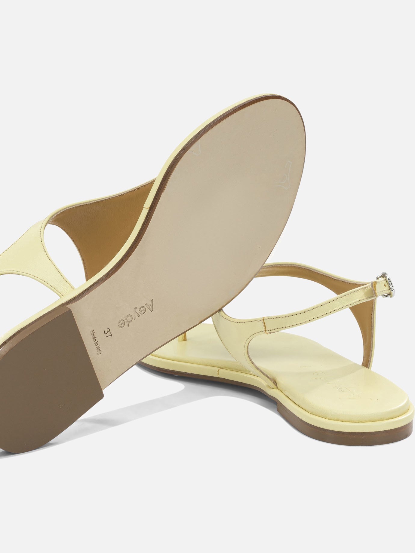 Flat sandals 100% nappa leather - 100% cow leather  Yellow - Aeyde Women | PDP | VIETTI Online Store | Zoom-Modal_5
