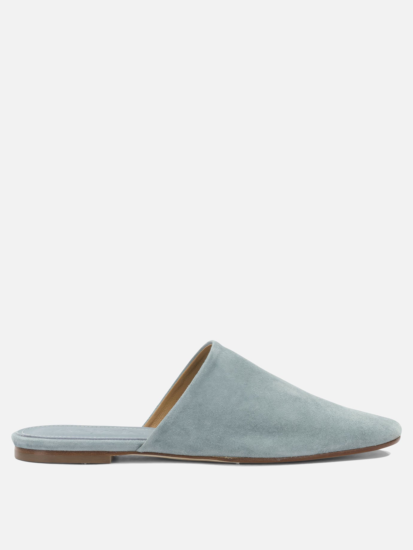 Flat sandals 100% kid suede leather - 100% cow leather  Light blue - Aeyde Women | PDP | VIETTI Online Store | Zoom-Modal
