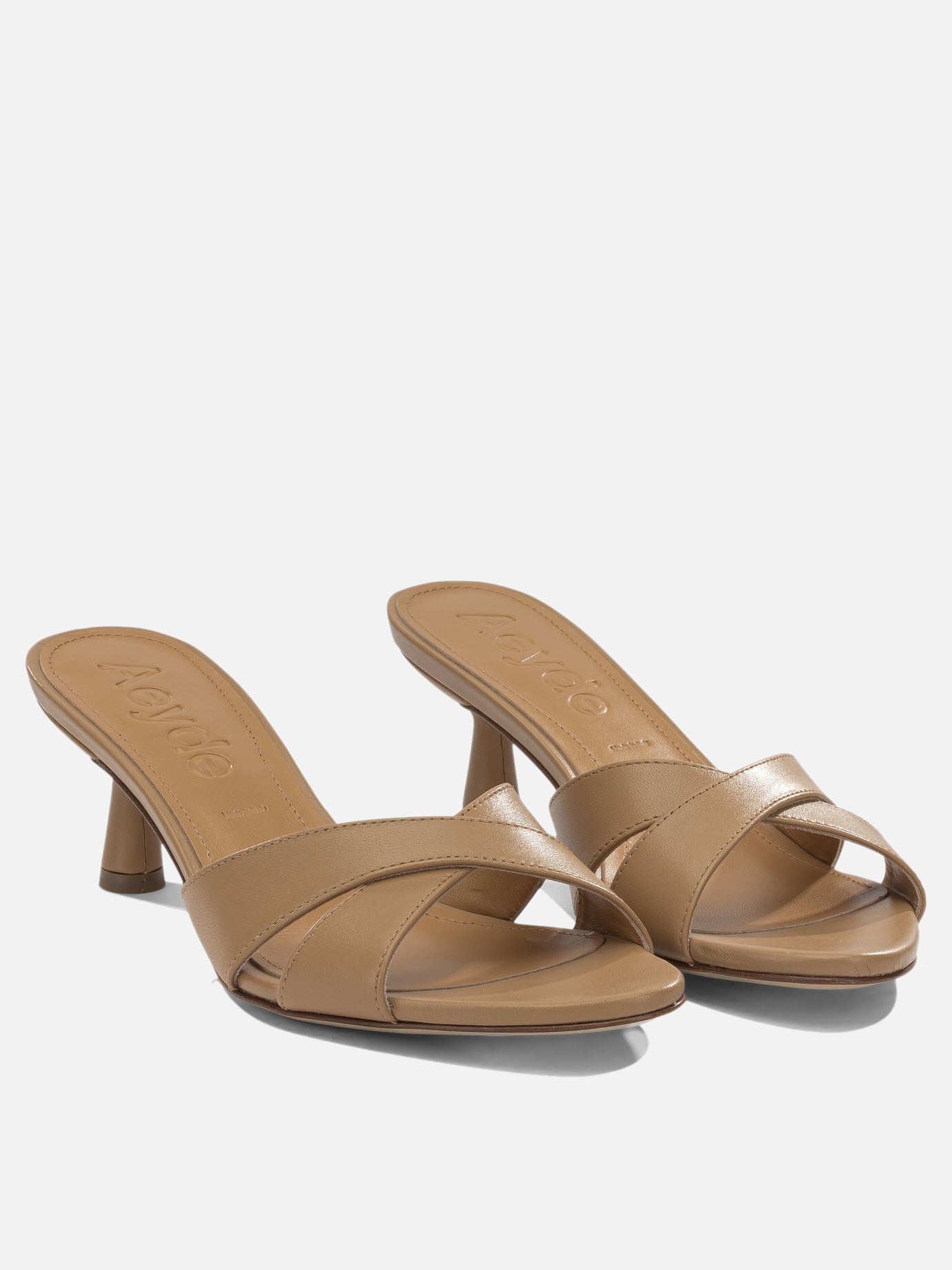 Heeled sandals 100% nappa leather - 100% cow leather  Brown - Aeyde Women | PDP | VIETTI Online Store | Zoom-Modal_2
