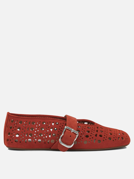 Mary Jane ballet flats 100% lamb leather - 100% rubber  Orange - Alaïa Women | PLP | VIETTI Online Store 
