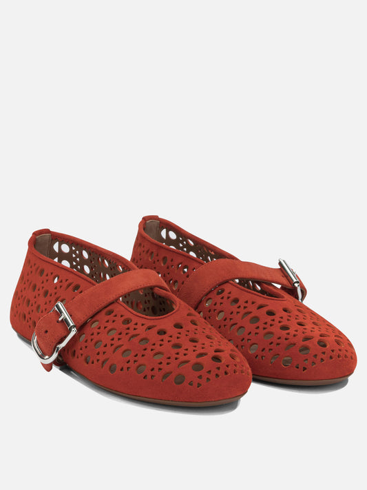 Mary Jane ballet flats 100% lamb leather - 100% rubber  Orange - Alaïa Women | PLP | VIETTI Online Store | 2
