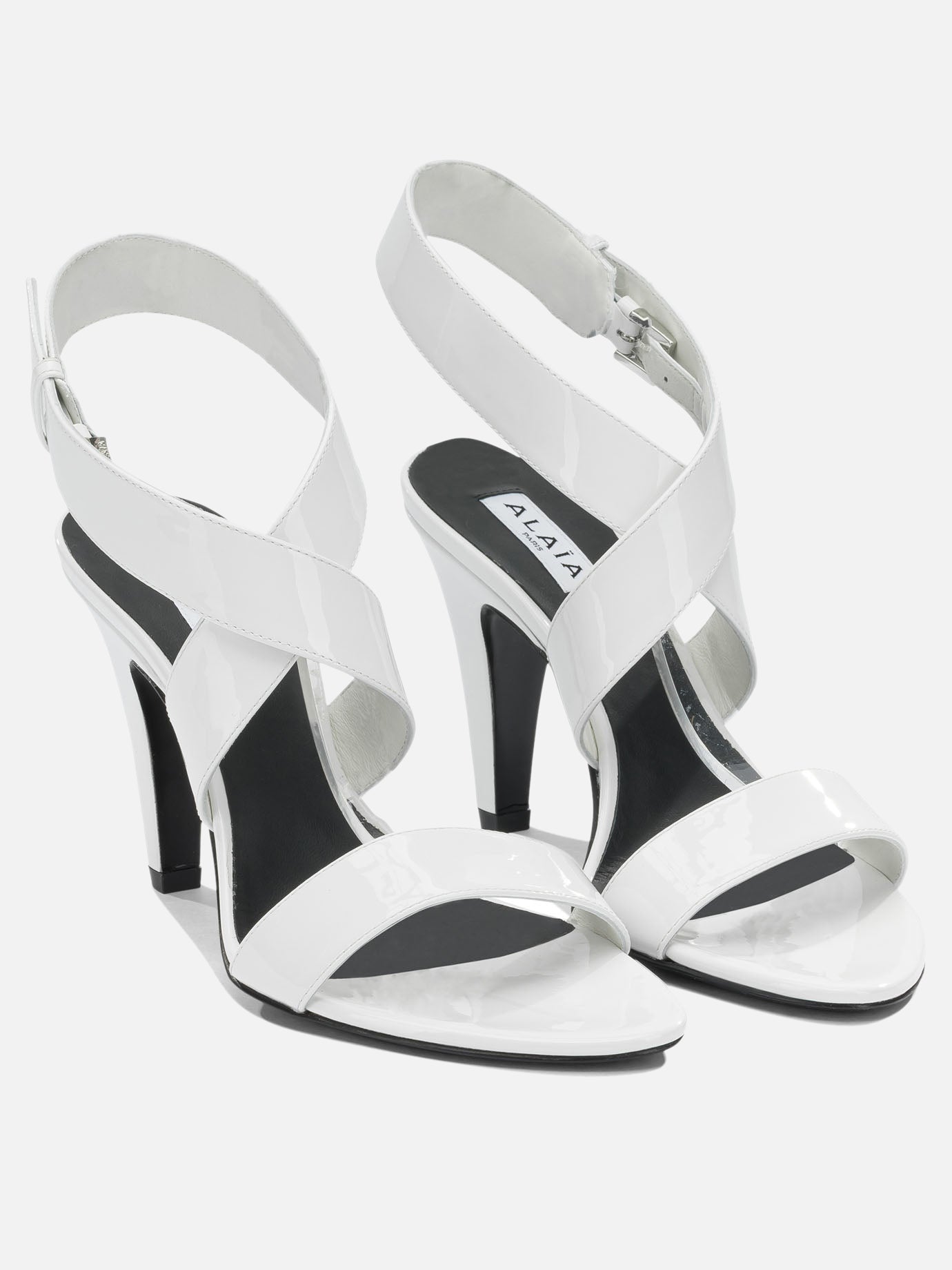 Heeled sandals 100% leather - 50% leather 50% rubber  White - Alaïa Women | PDP | VIETTI Online Store | thumbnail_2