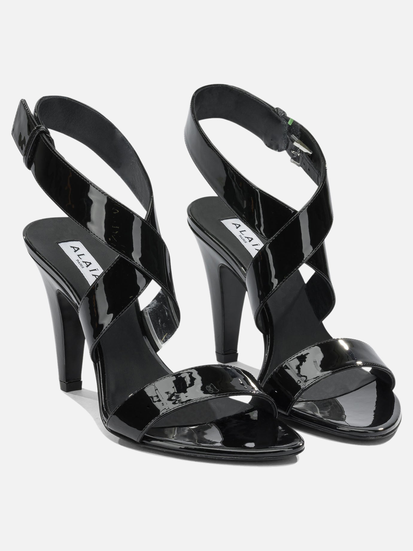 Heeled sandals 100% leather - 50% leather 50% rubber  Black - Alaïa Women | PDP | VIETTI Online Store | Zoom-Modal_2
