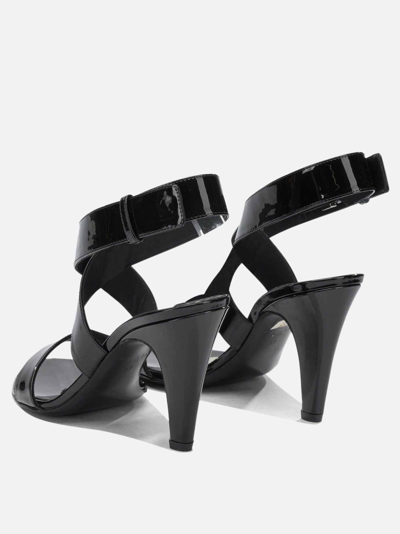 Heeled sandals 100% leather - 50% leather 50% rubber  Black - Alaïa Women | PDP | VIETTI Online Store | thumbnail_4