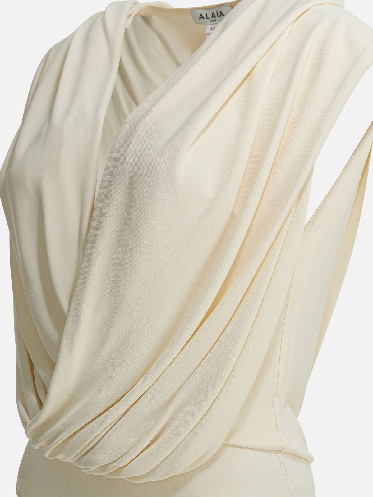 Alaïa Draped bodysuit with hood White - VIETTI