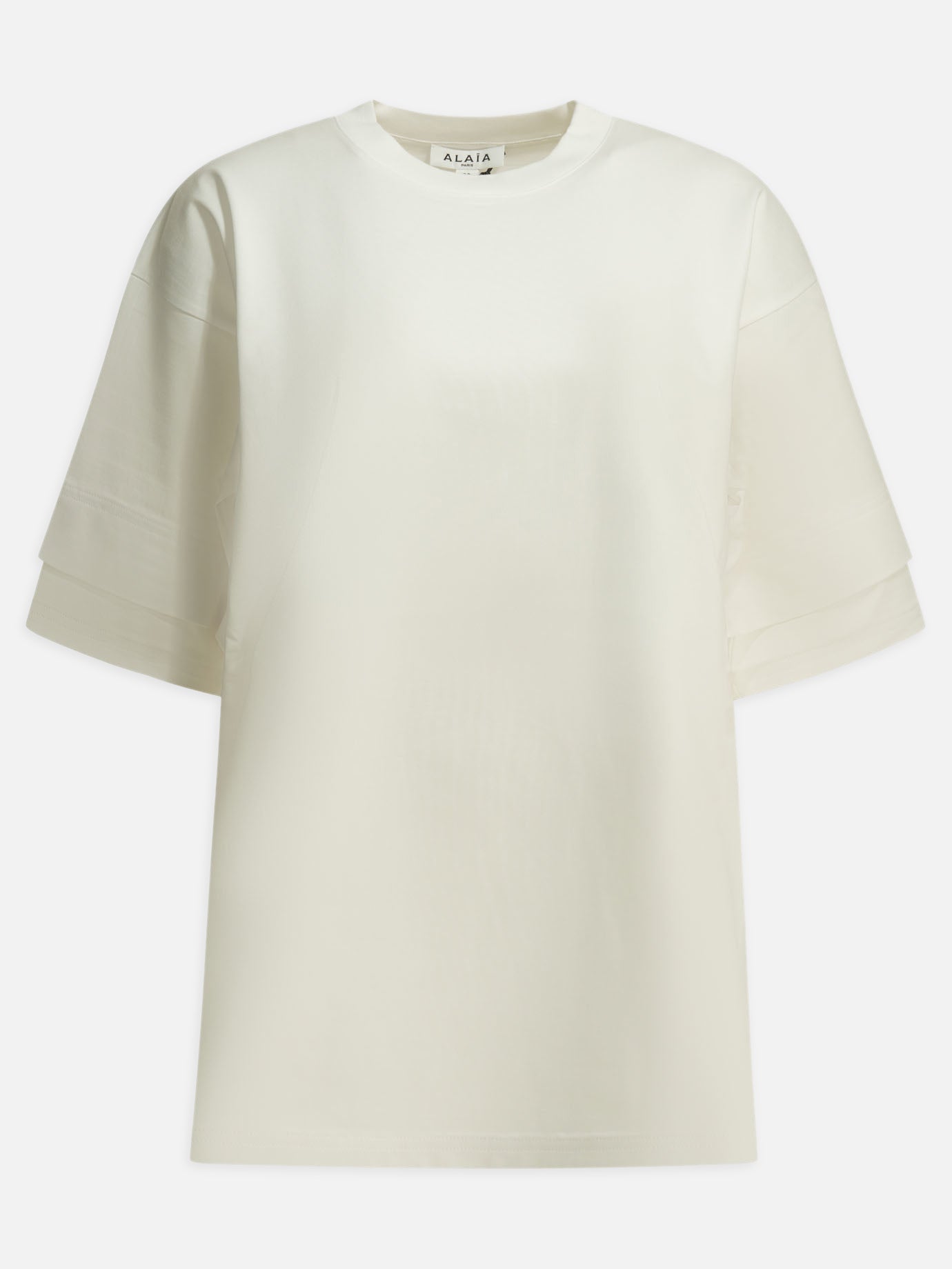 Crewneck t-shirts Solid colour  White - Alaïa Women | PDP | VIETTI Online Store | Zoom-Modal
