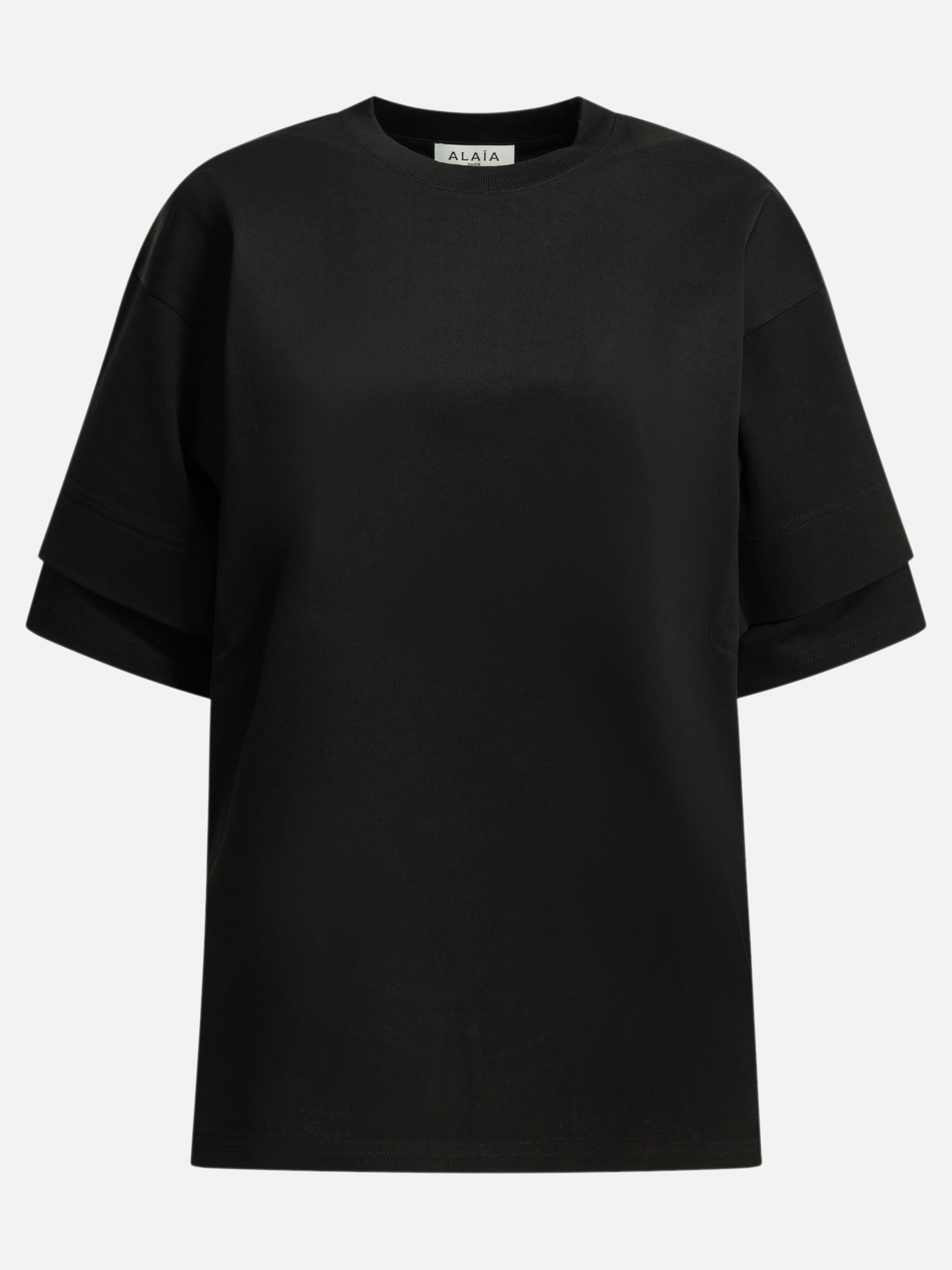 Crewneck t-shirts Solid colour  Black - Alaïa Women | PDP | VIETTI Online Store | thumbnail