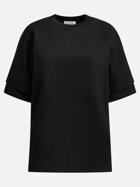 Crewneck t-shirts Solid colour  Black - Alaïa Women | PLP | VIETTI Online Store 
