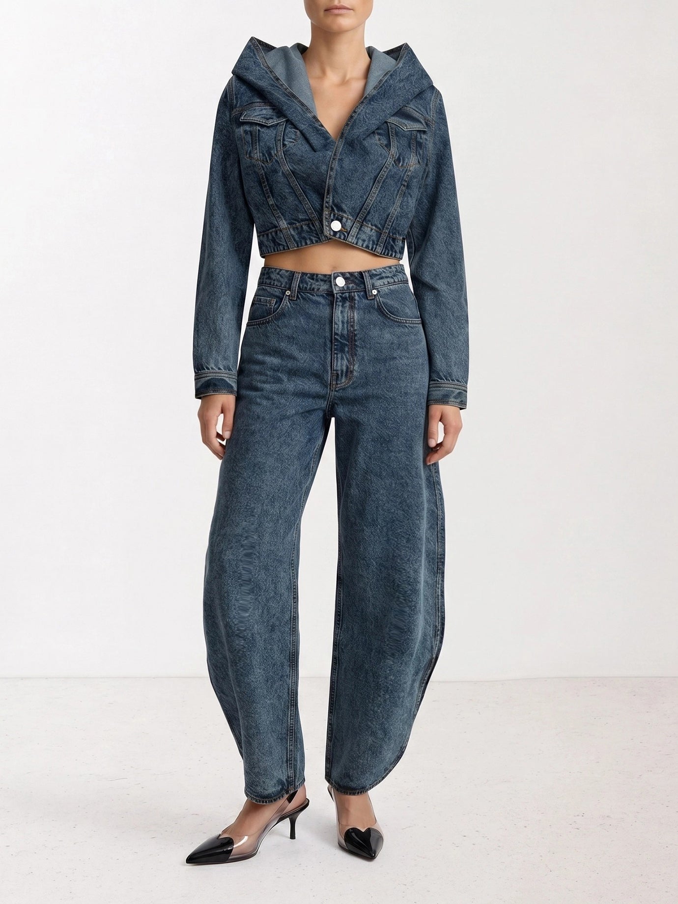 Wide-leg jeans Solid colour  Light blue - Alaïa Women | PDP | VIETTI Online Store | Zoom-Modal_2
