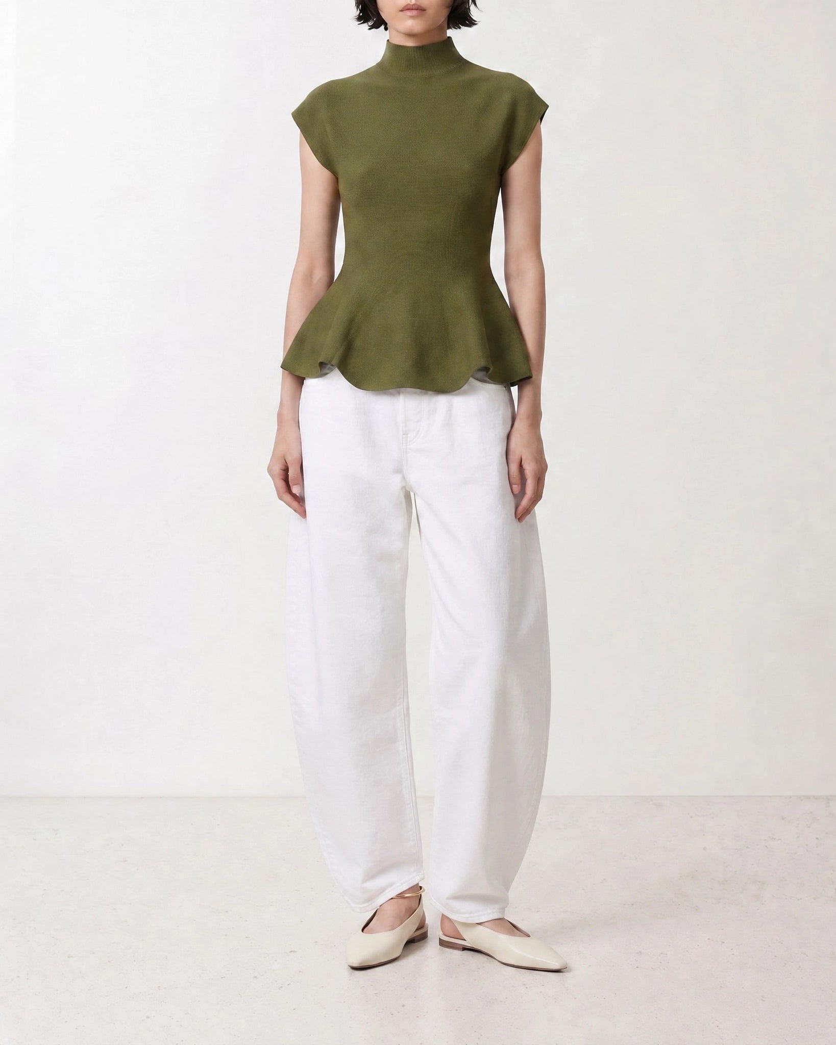 Wide-leg jeans Solid colour  White - Alaïa Women | PDP | VIETTI Online Store | thumbnail_2