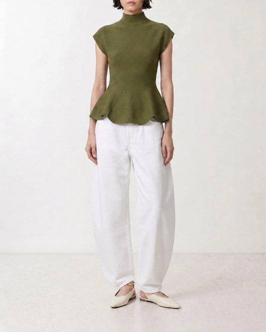 Wide-leg jeans Solid colour  White - Alaïa Women | PLP | VIETTI Online Store | 2

