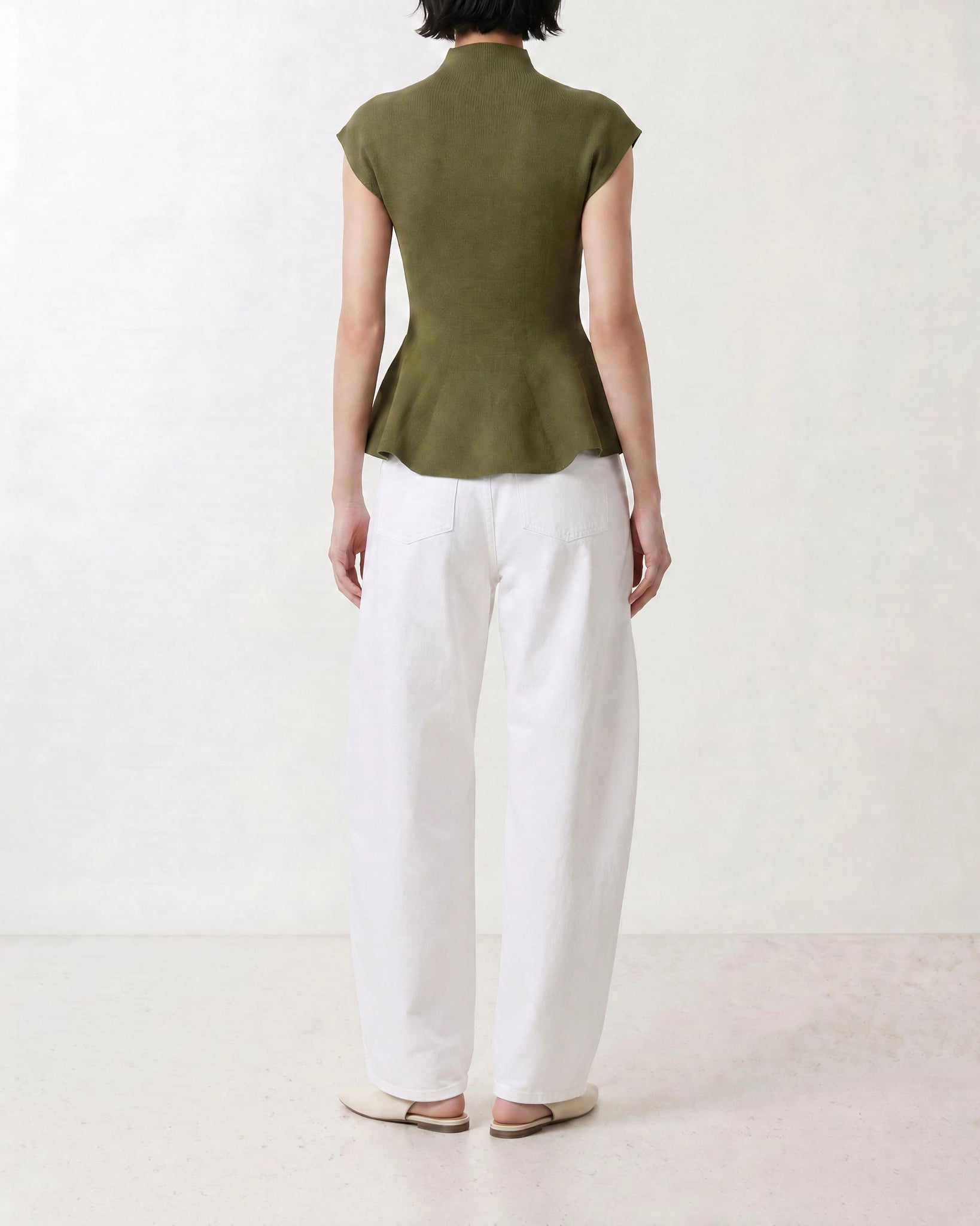 Wide-leg jeans Solid colour  White - Alaïa Women | PDP | VIETTI Online Store | thumbnail_3