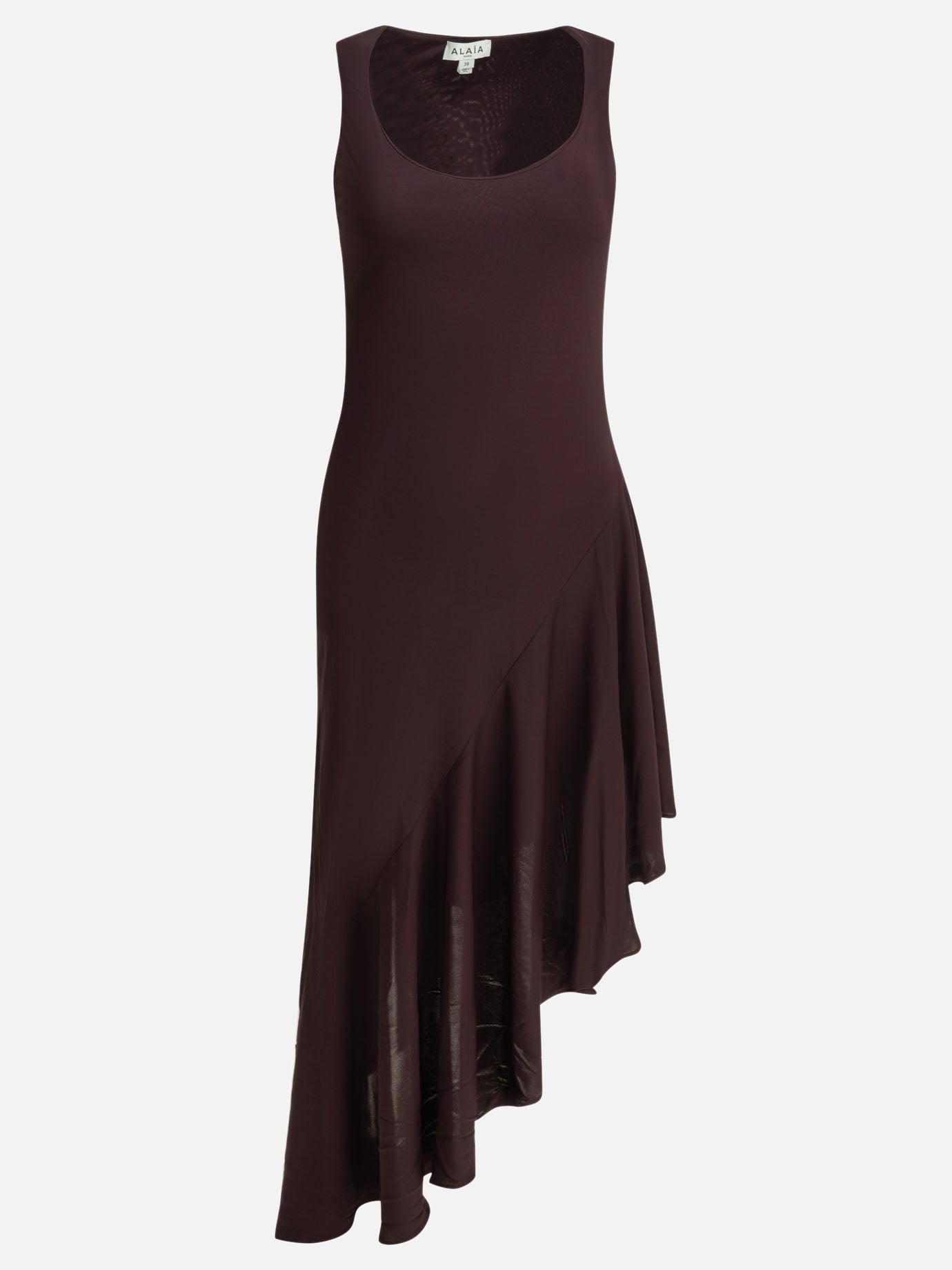Alaïa Draped midi dress Brown - Women