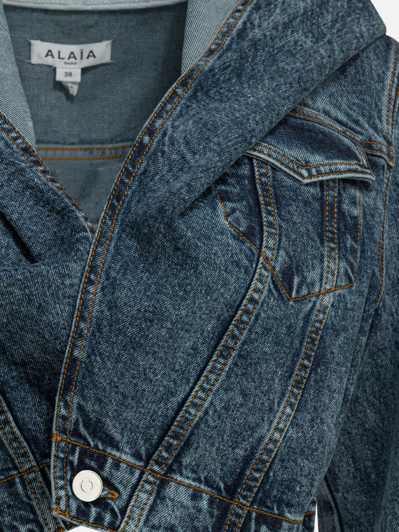 Denim jackets Solid colour  Light blue - Alaïa Women | PDP | VIETTI Online Store | Zoom-Modal_3
