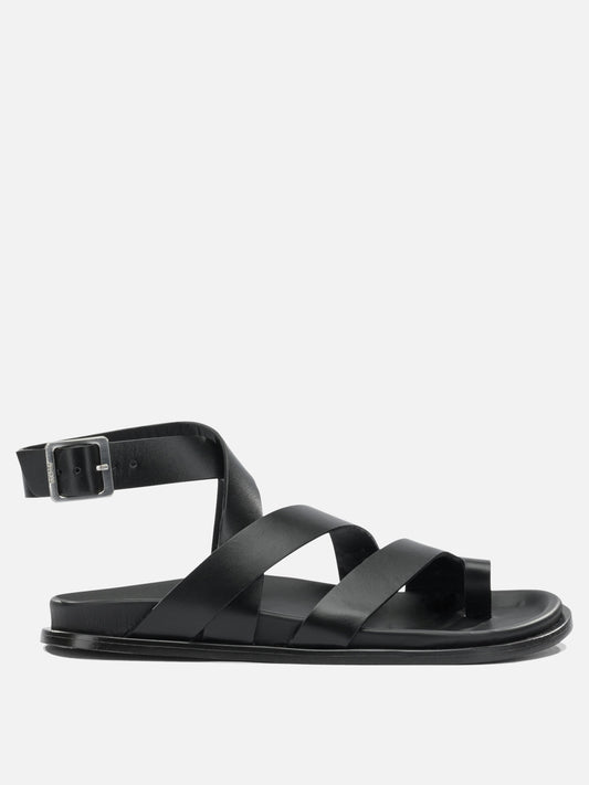 Flat sandals 100% leather - 100% leather  Black - Alohas Women | VIETTI Online Store 

