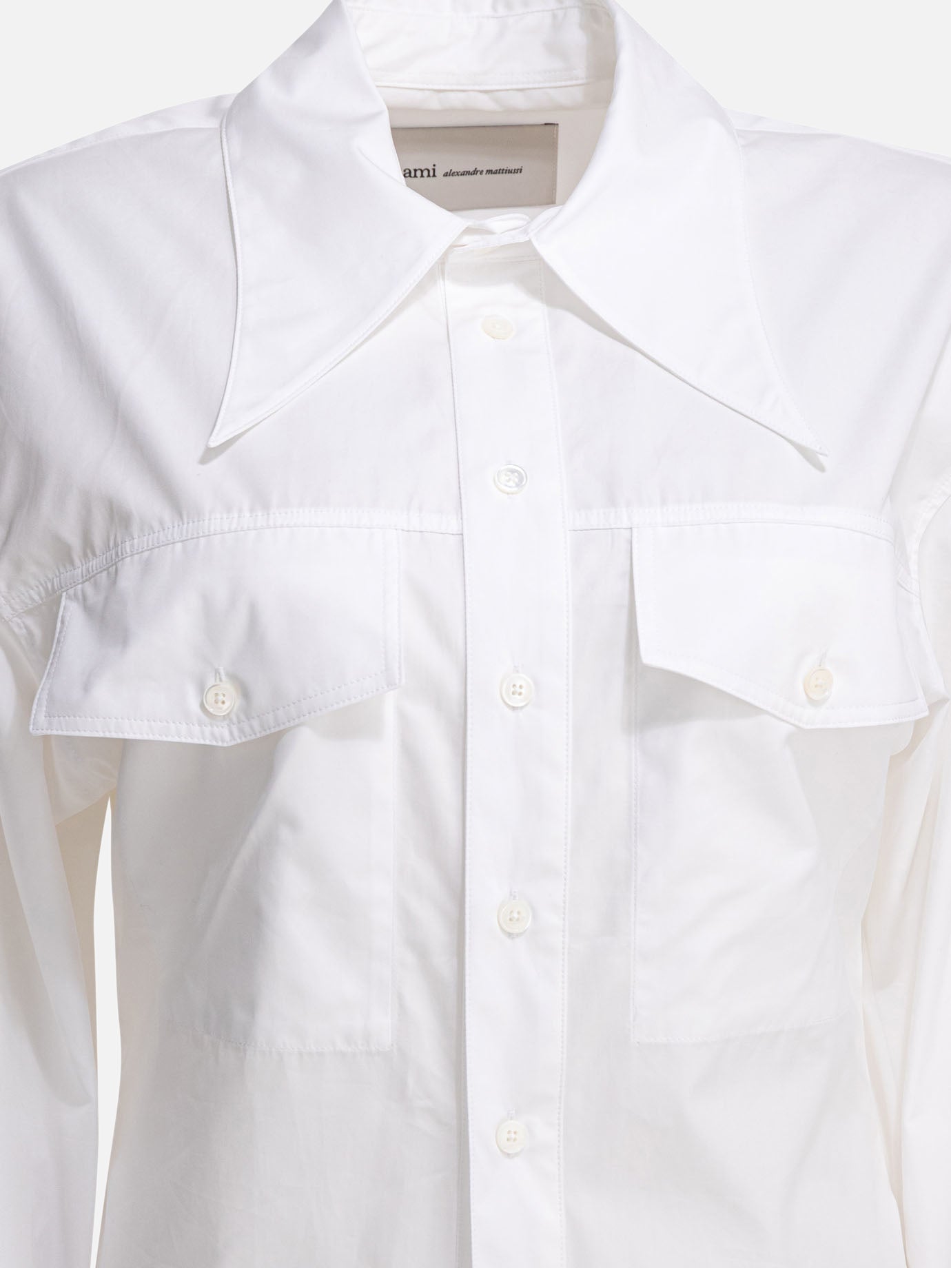 Casual shirts Solid colour  White - Ami Paris Women | PDP | VIETTI Online Store | thumbnail_3