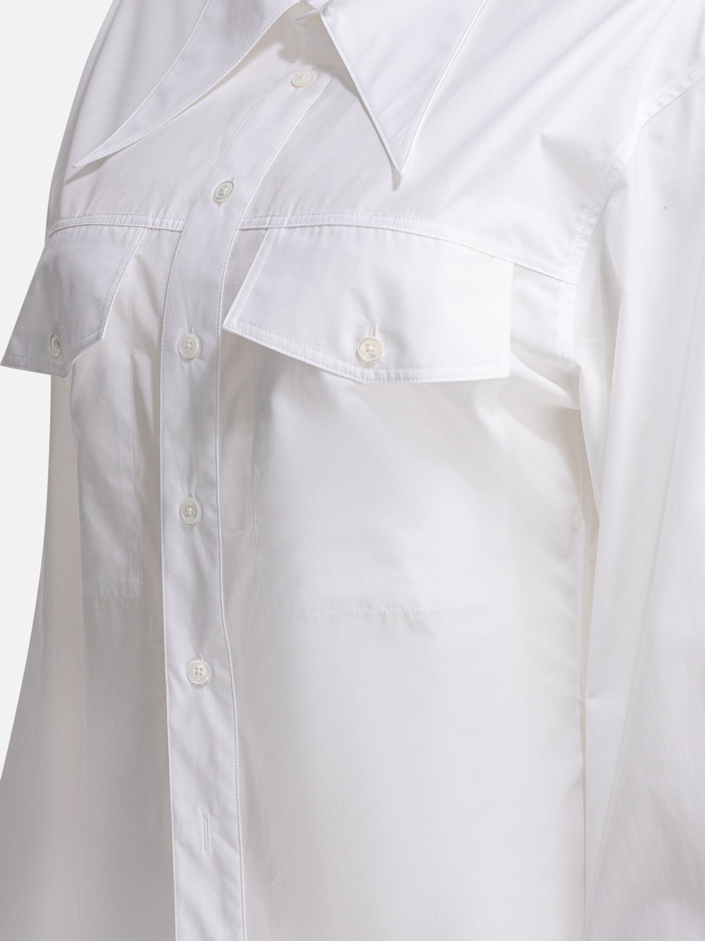 Casual shirts Solid colour  White - Ami Paris Women | PDP | VIETTI Online Store | thumbnail_4