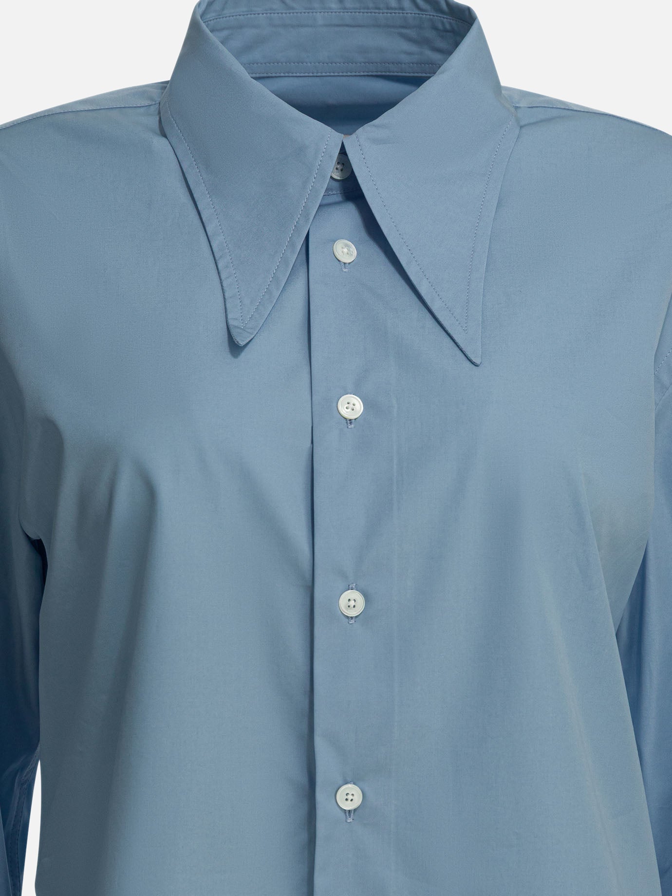 Ami Paris Silk blend shirt Blue - Women | VIETTI Online Store