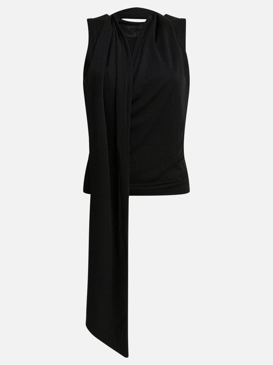 Ami Paris Sleeveless top with lavalliere Black

