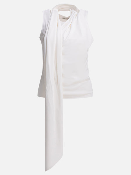 Ami Paris Casual draped top FTP827.JE0223 White - Women | VIETTI