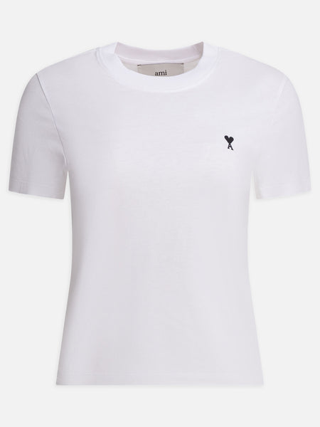 Ami Paris Crew-neck T-shirt with logo FTS347.724 White - Women