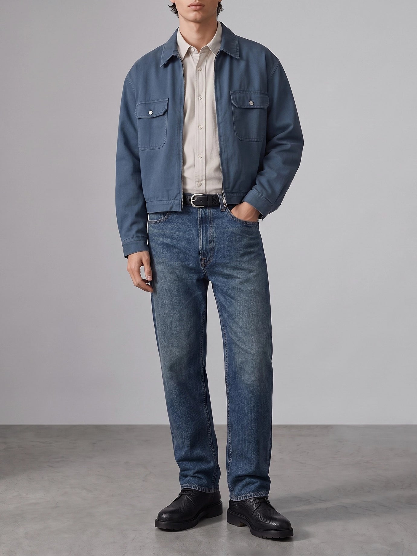 Quilted & Utility Jackets Solid colour  Blue - A.Presse Men | PDP | VIETTI Online Store | thumbnail_2