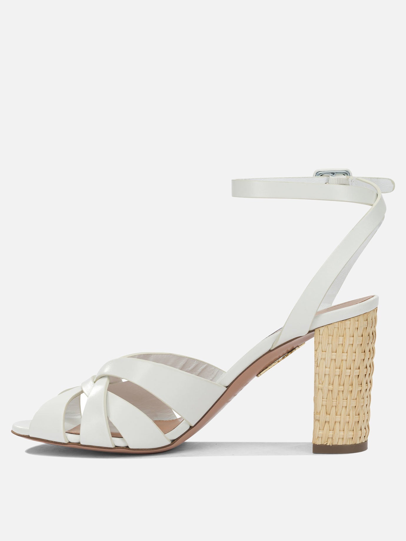 Heeled sandals 100% calf leather - 100% calf leather  White - Aquazzura Women | PDP | VIETTI Online Store | thumbnail_3